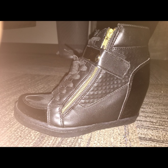 Shoes - Black Heeled Sneakers Shoes - Black Heeled Sneakers